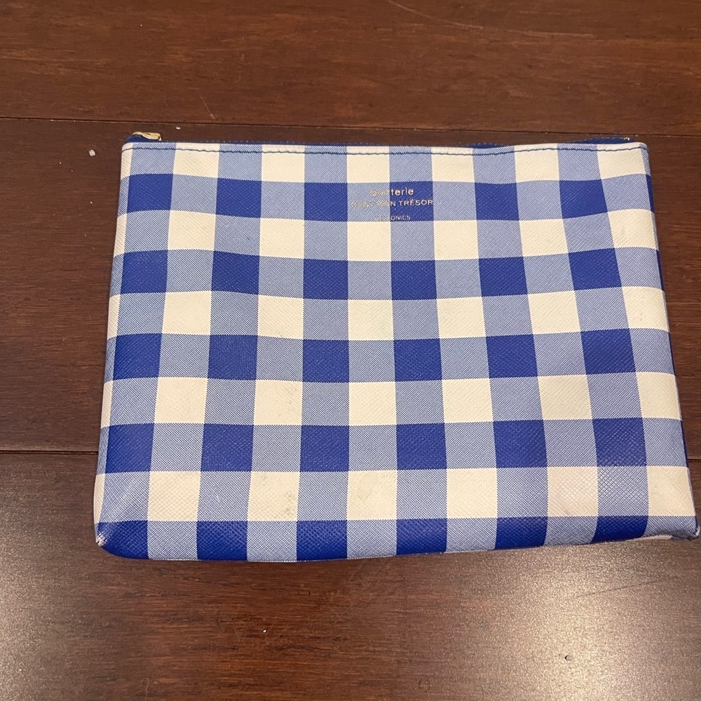 delfonics for madewell Blue Checkered gingham pouch - Picture 4 of 13